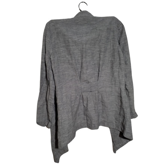Lafayette 148 Open Front Shawl Collar Cardigan Gray Women’s Size 8 - Picture 3 of 4